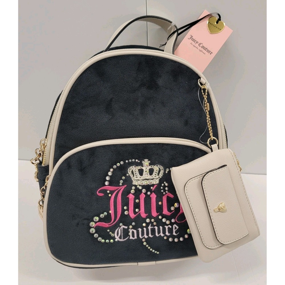 NEW! Juicy Couture Dreamy Juicy Licorice Crystal Backpack With Coin Bag Set